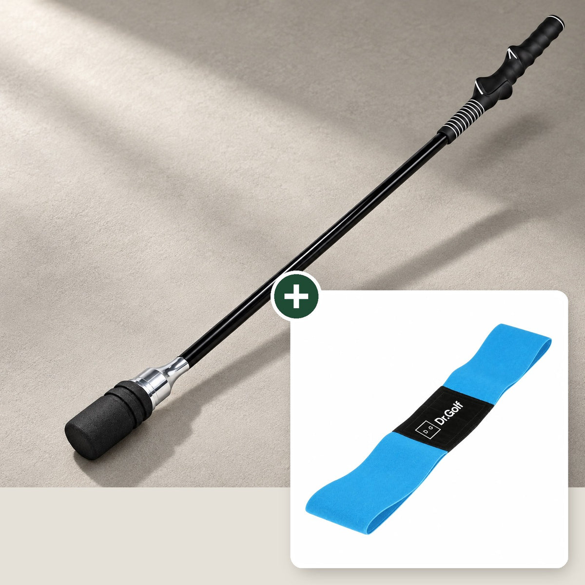 Dr.Golf Bundle: Tempo Swing Stick and blue Connection Band