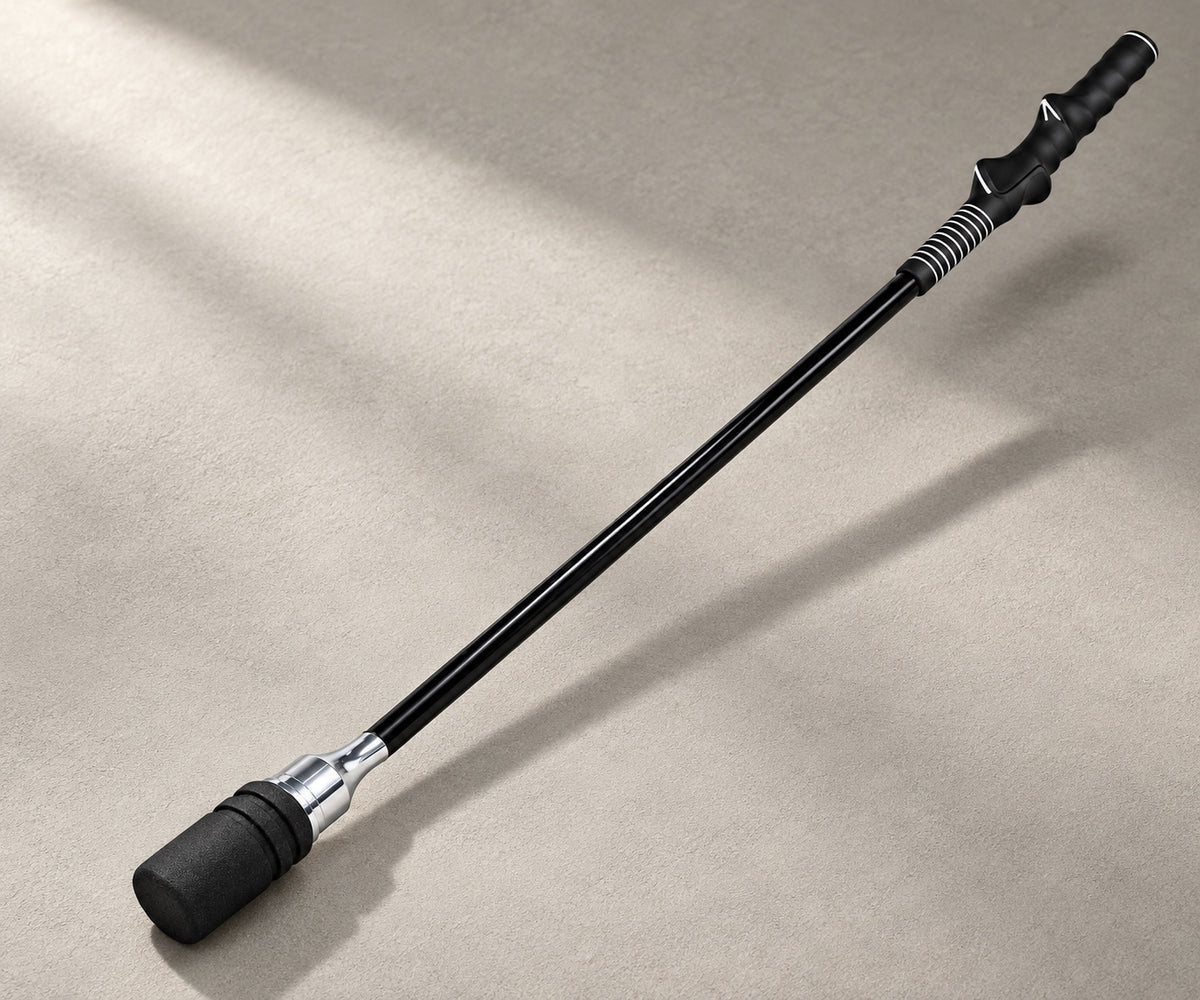 Black Tempo Swing Stick with moulded grip and foam-covered weighted tip
